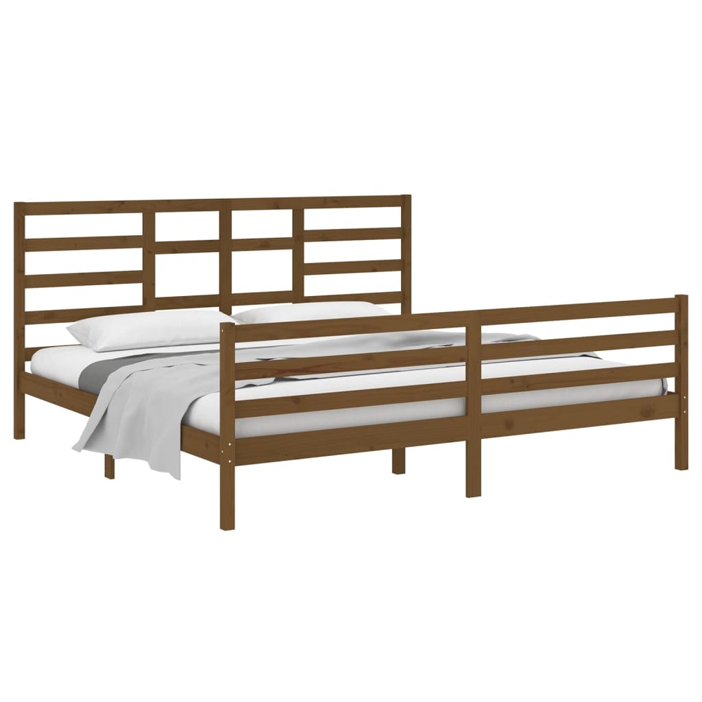 vidaXL Bed Frame without Mattress Honey Brown Solid Wood 200x200 cm