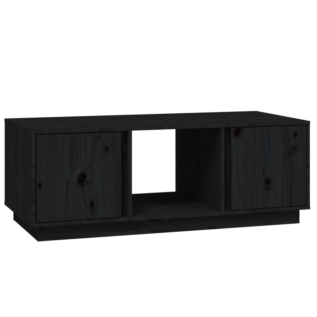 vidaXL Coffee Table Black 110x50x40 cm Solid Wood Pine