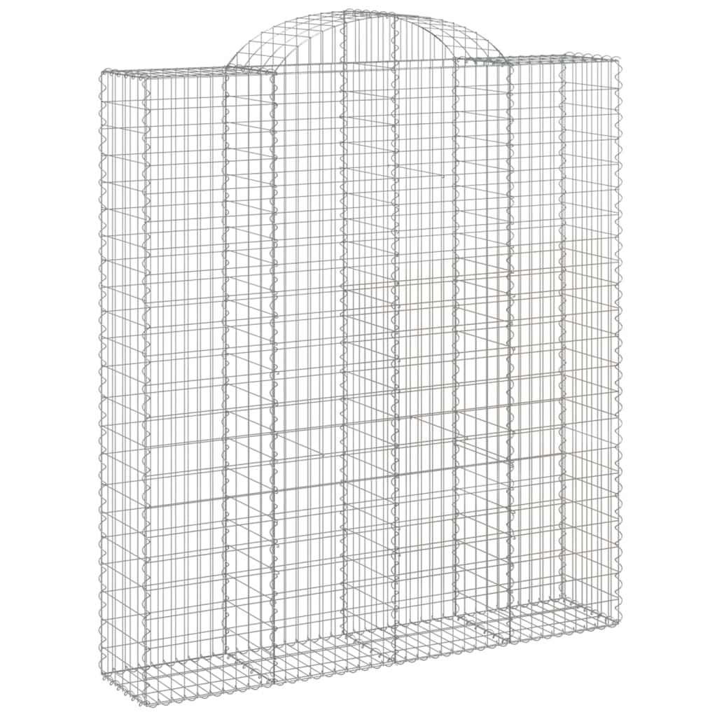 vidaXL Arched Gabion Baskets 5 pcs 200x50x220/240 cm Galvanised Iron