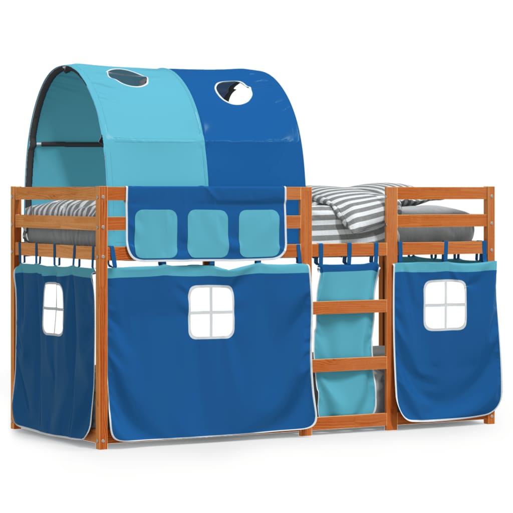 vidaXL Bunk Bed without Mattress Blue 75x190 cm Small Single Solid Wood Pine