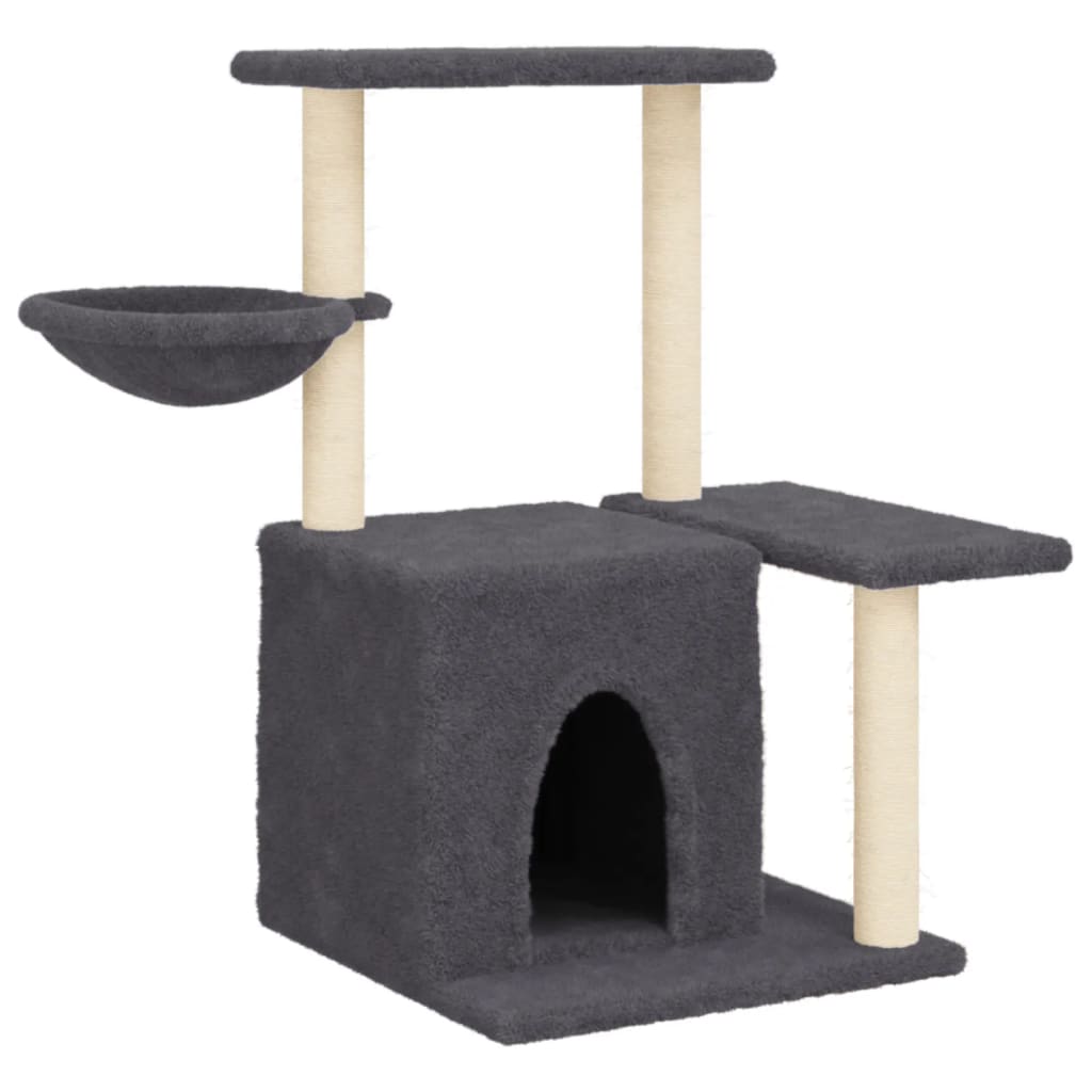 vidaXL Cat Tree with Sisal Scratching Posts Dark Grey 83 cm