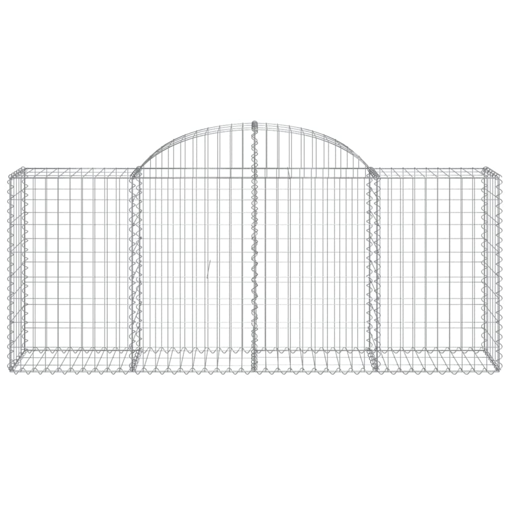 vidaXL Arched Gabion Baskets 10 pcs 200x50x80/100 cm Galvanised Iron