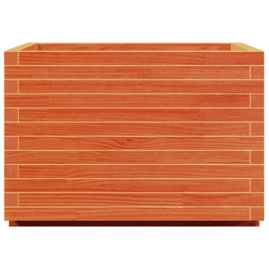 vidaXL Garden Planter Wax Brown 70x70x49.5 cm Solid Wood Pine