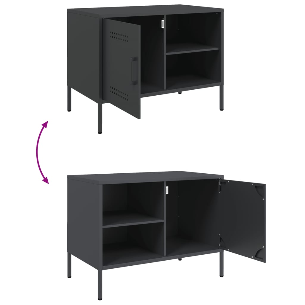 vidaXL TV Cabinet Anthracite 68x39x50.5 cm Steel