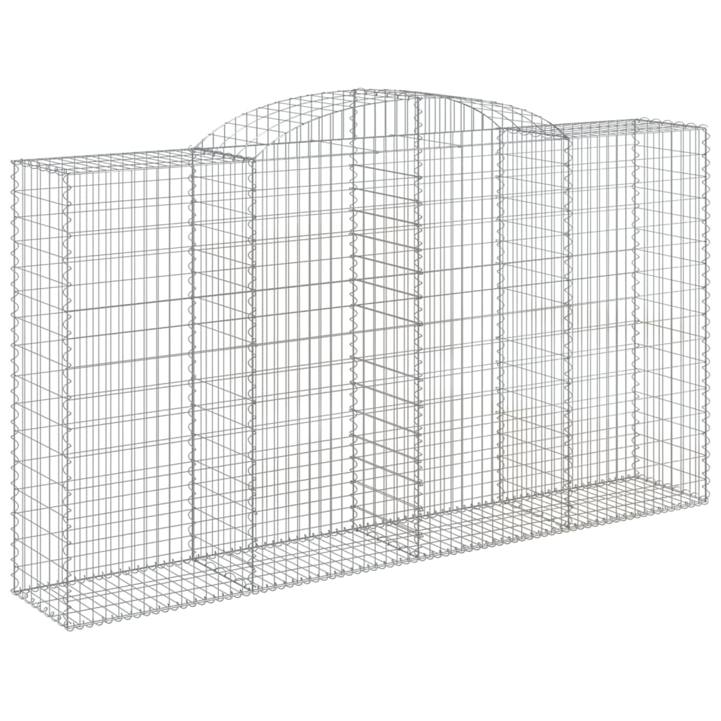 vidaXL Arched Gabion Baskets 2 pcs 300x50x160/180 cm Galvanised Iron