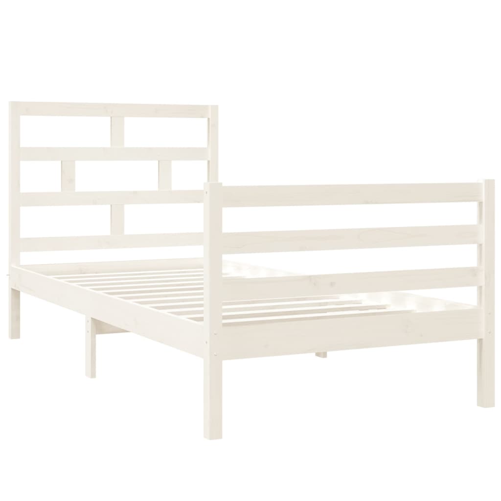 vidaXL Bed Frame without Mattress White 90x190 cm Single Solid Wood