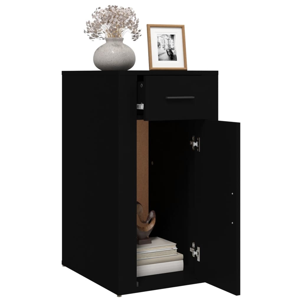 vidaXL Desk Cabinet Black 40x49x75 cm Engineered Wood