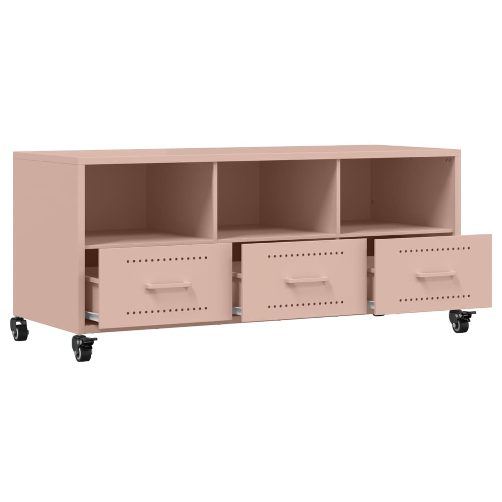 vidaXL TV Cabinet Pink 100.5x39x43.5 cm Steel