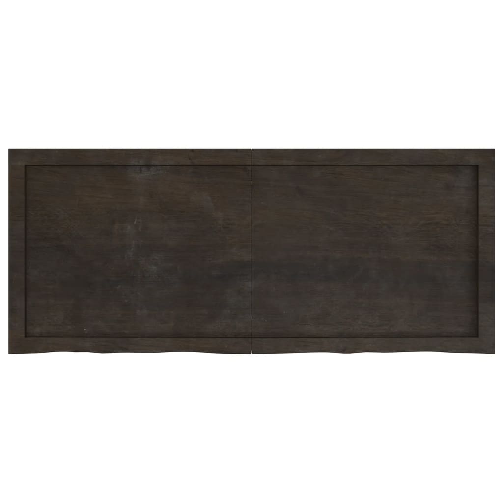 vidaXL Bathroom Countertop Dark Brown 120x50x(2-6) cm Treated Solid Wood