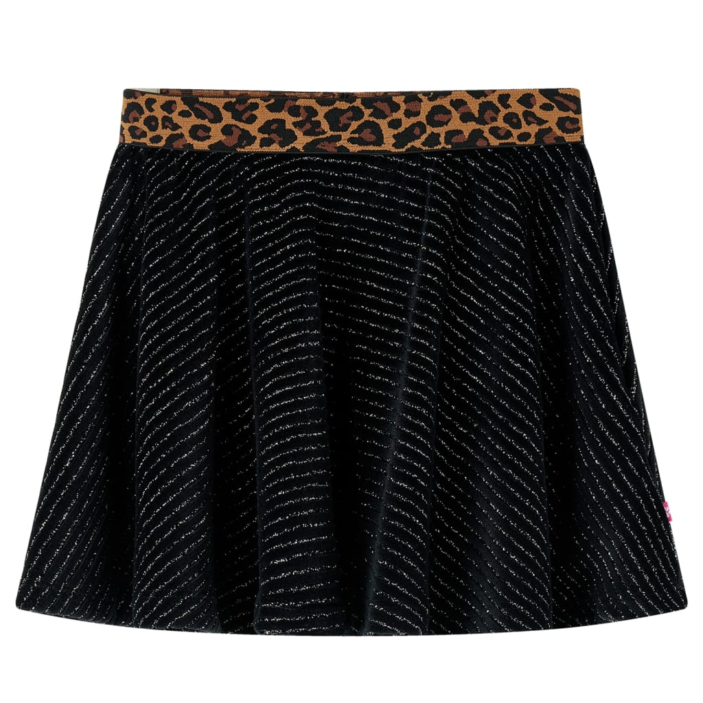 Kids' Skirt with Leopard Waistband Black 104