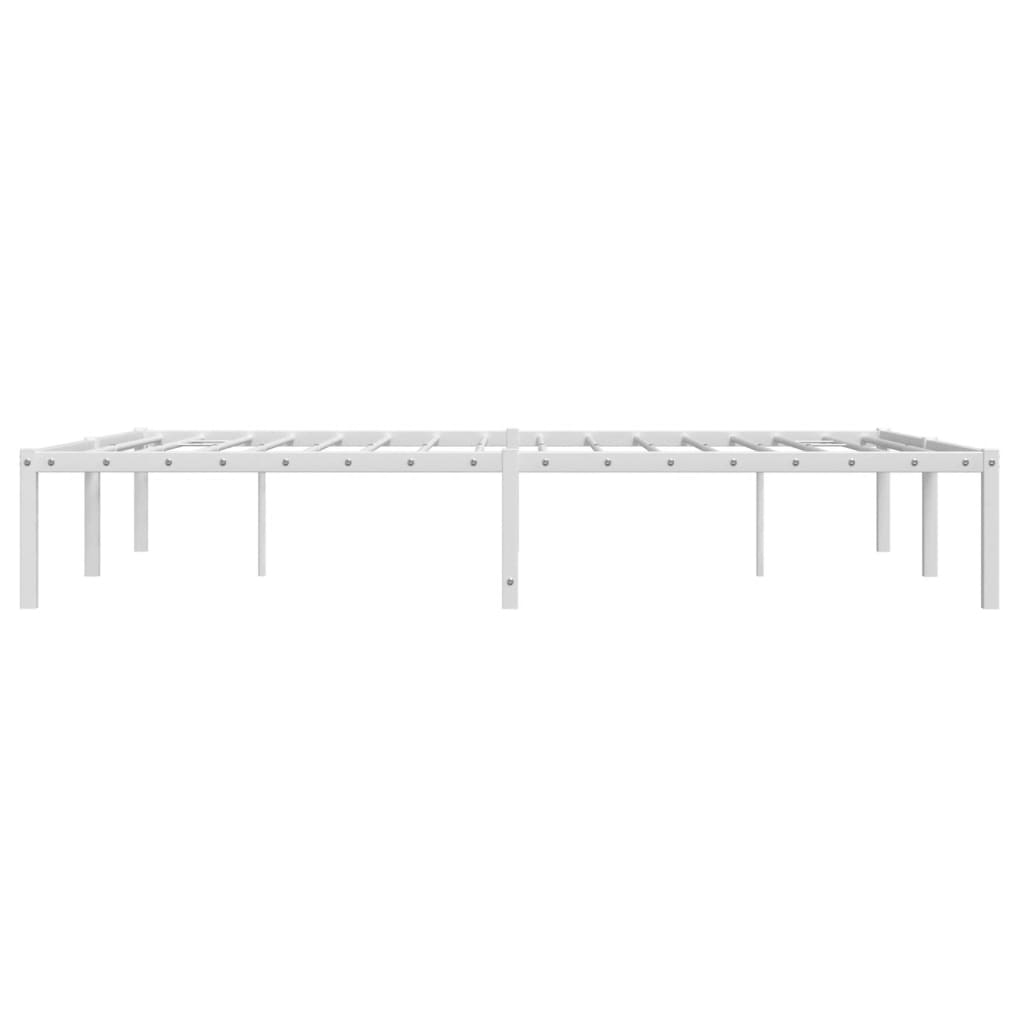 vidaXL Metal Bed Frame White 135x190 cm Double