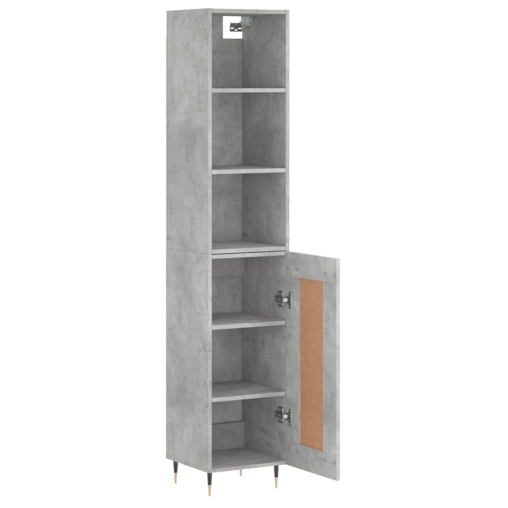 vidaXL Highboard Concrete Grey 34.5x34x180 cm Engineered Wood