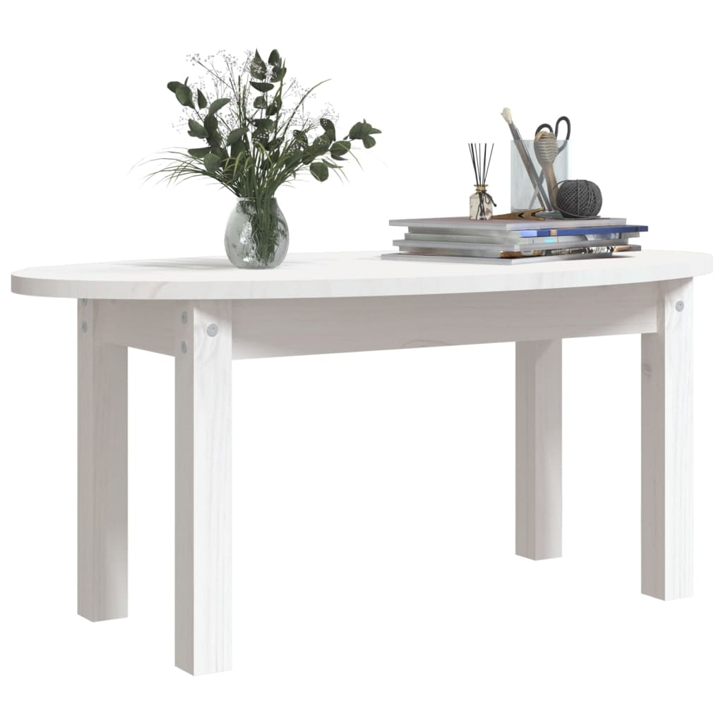 vidaXL Coffee Table White 80x40x35 cm Solid Wood Pine