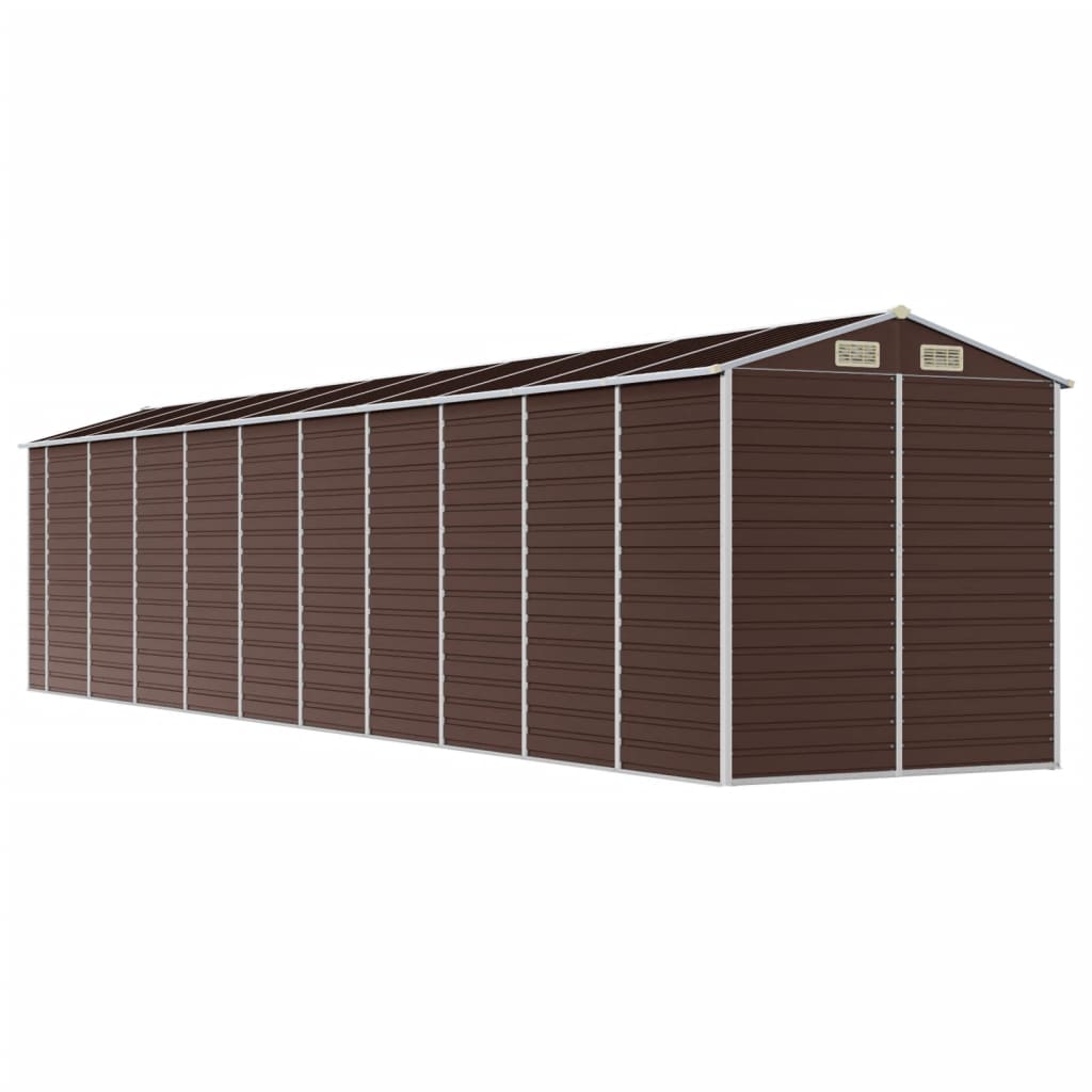 vidaXL Garden Shed Brown 191x895x198 cm Galvanised Steel