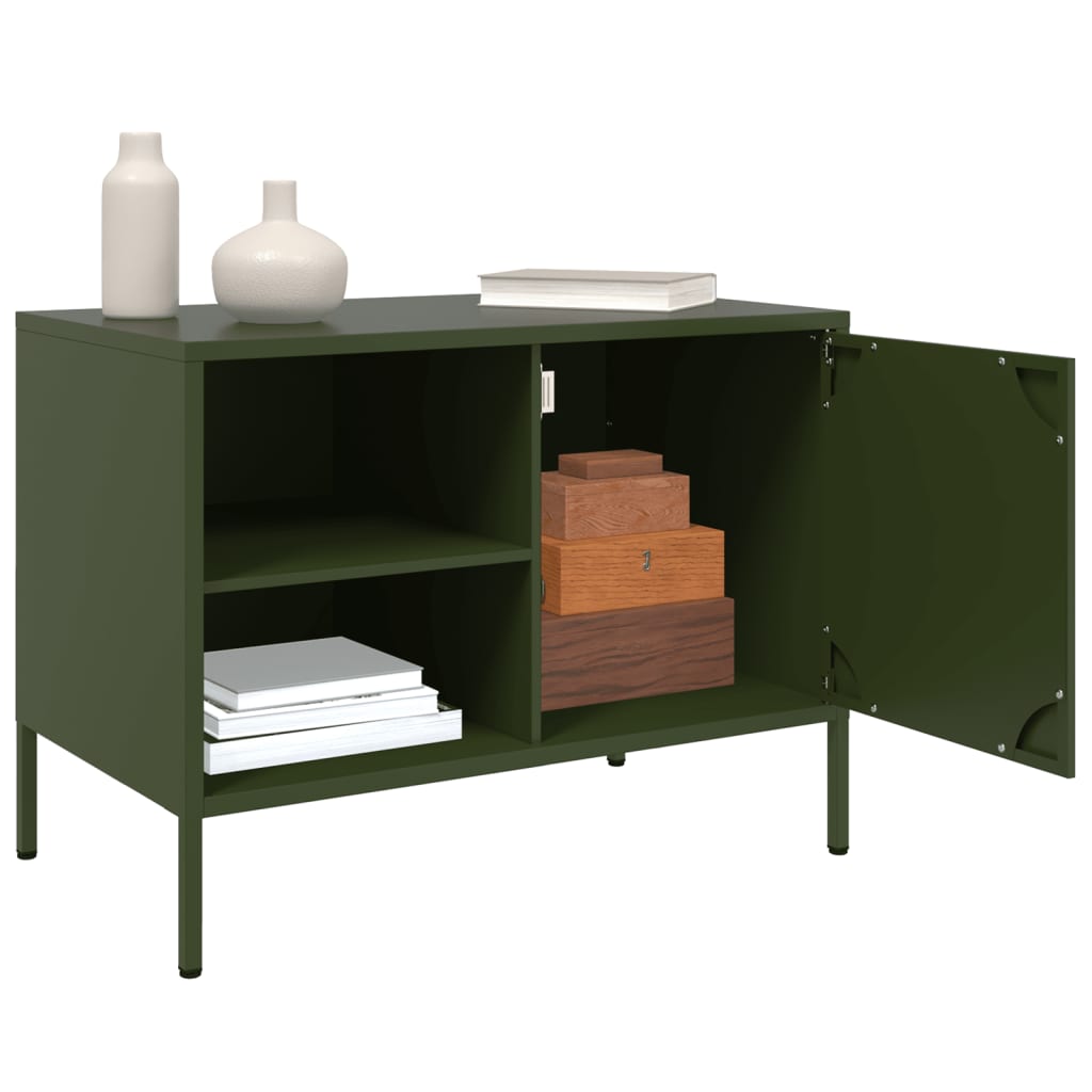 vidaXL TV Cabinet Olive Green 68x39x50.5 cm Steel