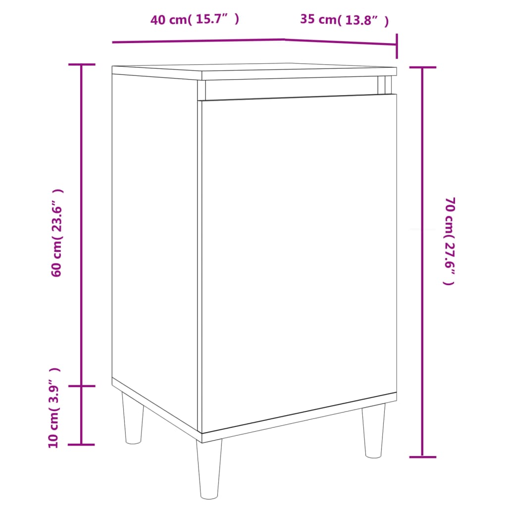 vidaXL Bedside Cabinets 2 pcs Sonoma Oak 40x35x70 cm Engineered Wood