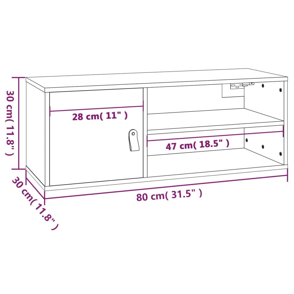 vidaXL Wall Cabinets 2 pcs Grey 80x30x30 cm Solid Wood Pine