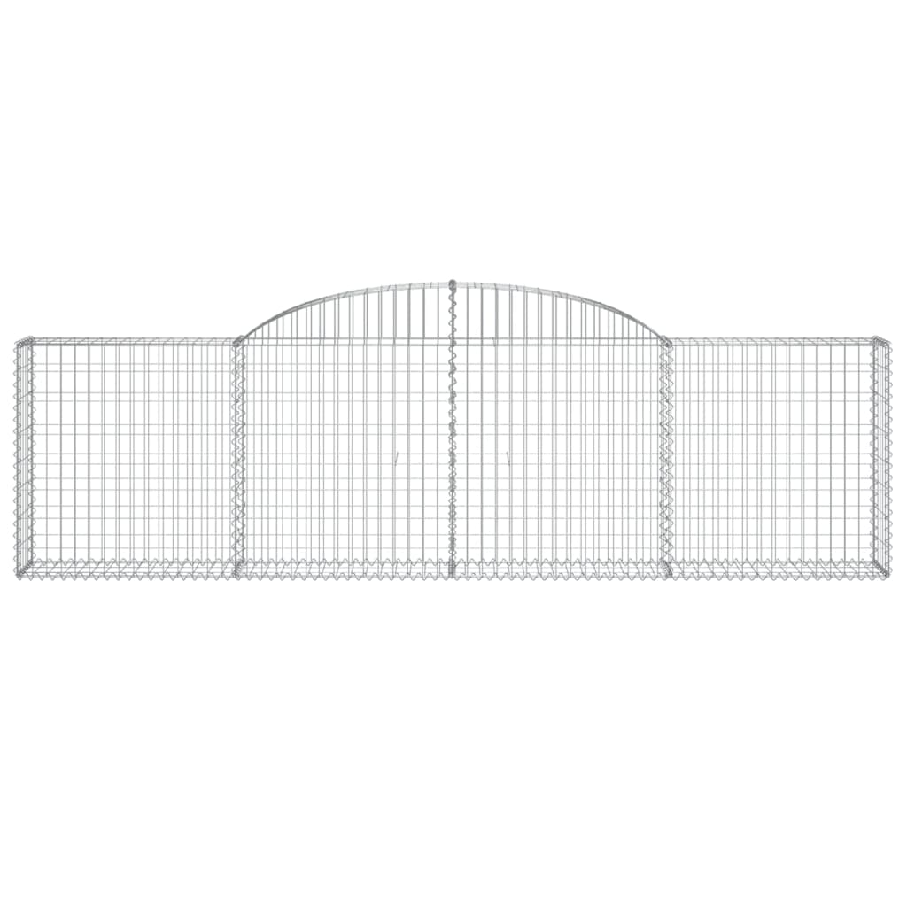 vidaXL Arched Gabion Baskets 9 pcs 300x30x80/100 cm Galvanised Iron