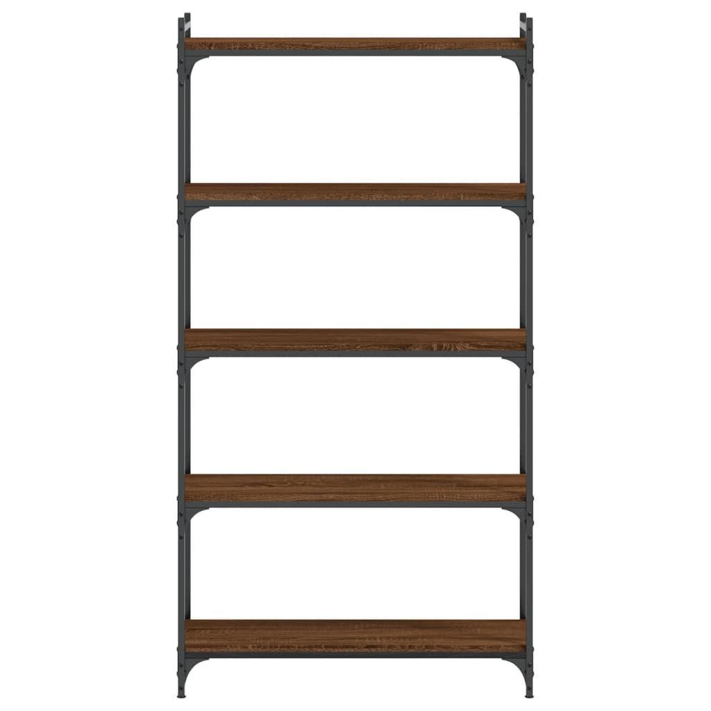 vidaXL Bookcase 5-Tier Brown Oak 80x30x154 cm Engineered Wood