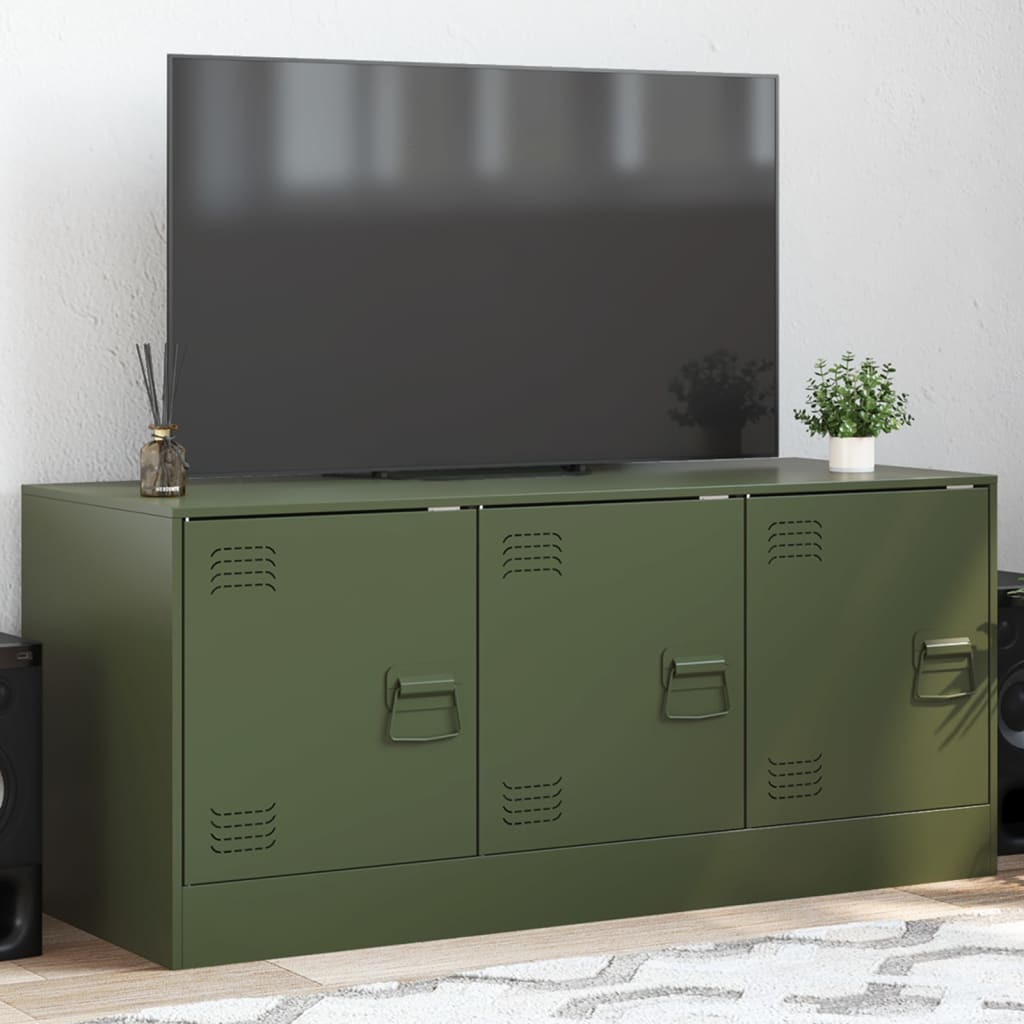 vidaXL TV Cabinet Olive Green 99x39x44 cm Steel