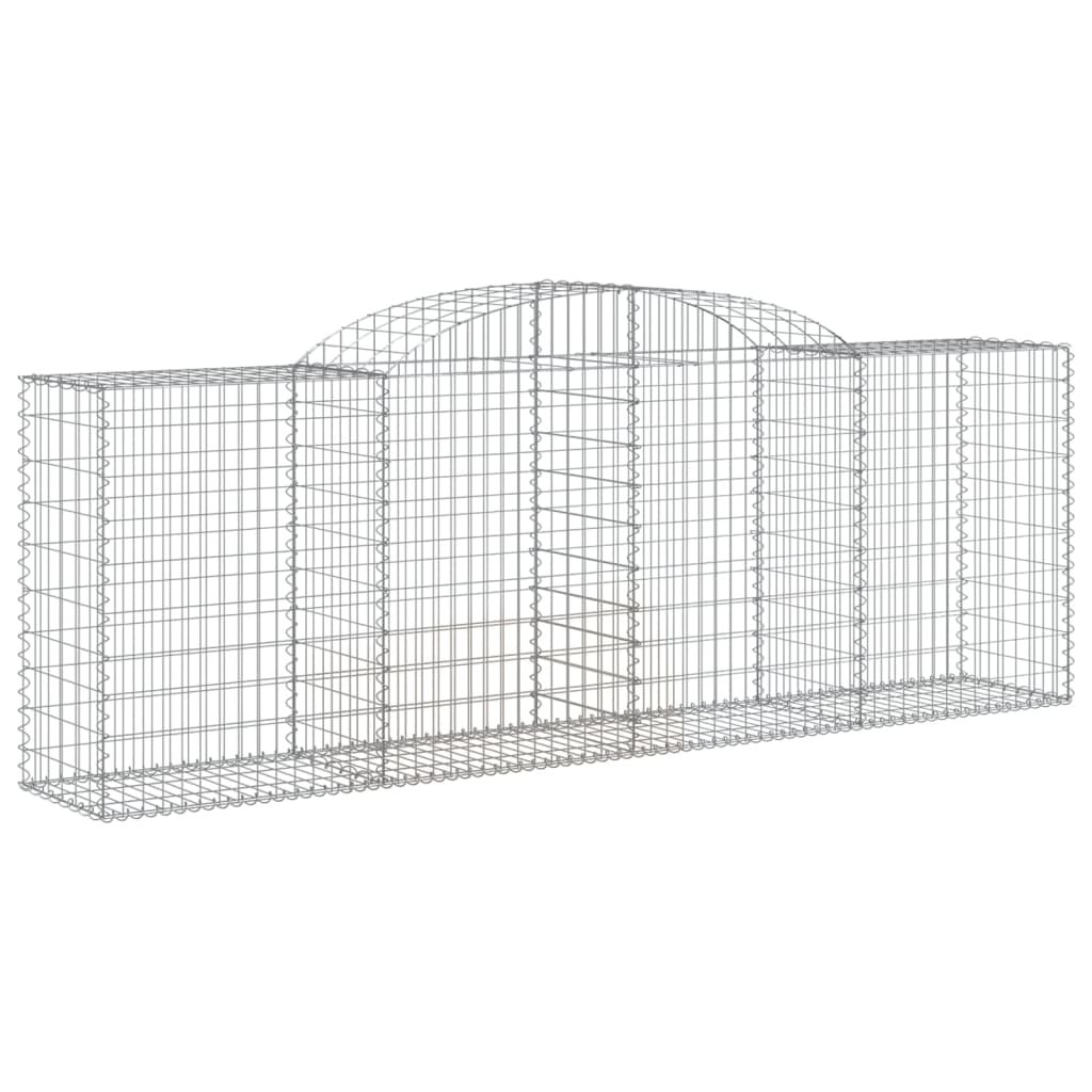 vidaXL Arched Gabion Baskets 4 pcs 300x50x100/120 cm Galvanised Iron