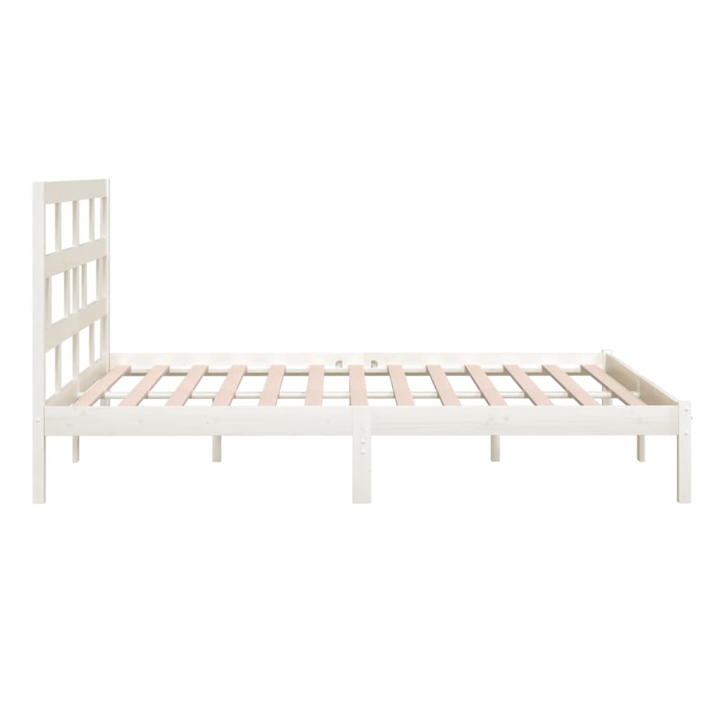 vidaXL Bed Frame without Mattress White Solid Wood Pine 200x200 cm (810038+814215)