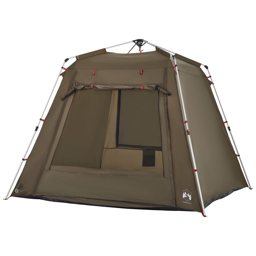 vidaXL Fishing Tent 4-Person Olive Green Quick Release
