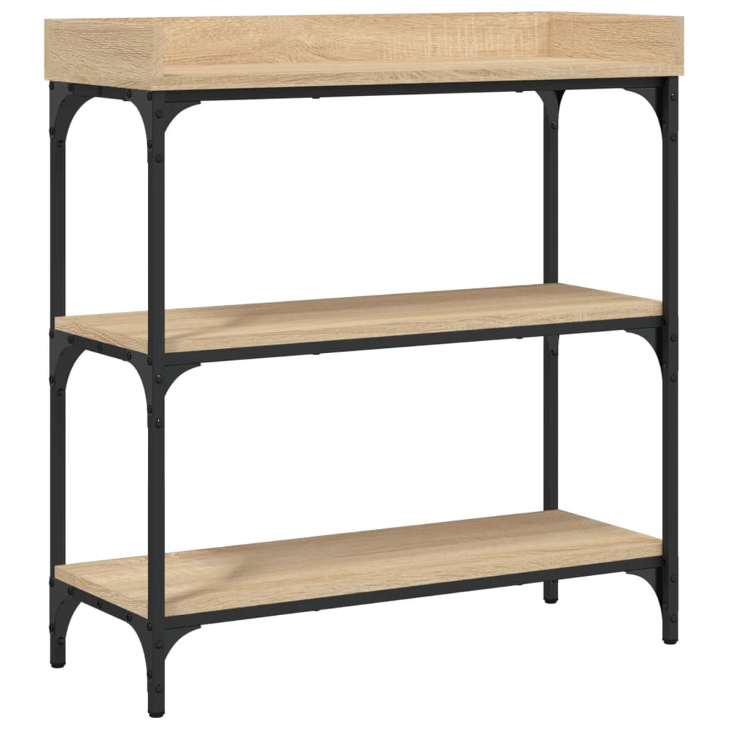 vidaXL Console Table with Shelves Sonoma Oak 75x30x80 cm