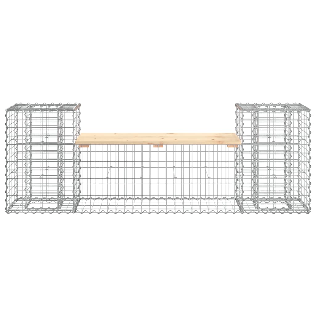 vidaXL Garden Bench Gabion Design 183x41x60.5 cm Solid Wood Pine