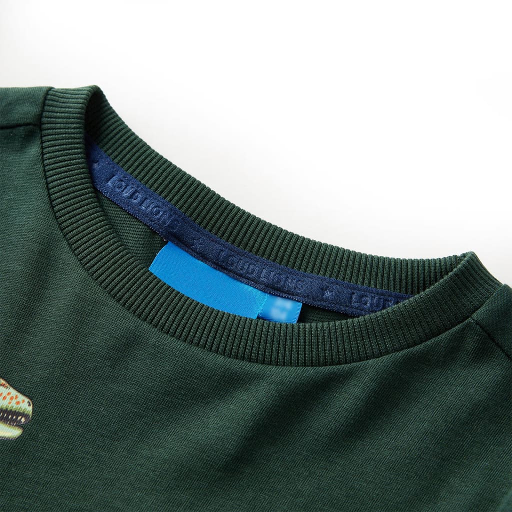 Kids' T-shirt with Long Sleeves Dark Green 116