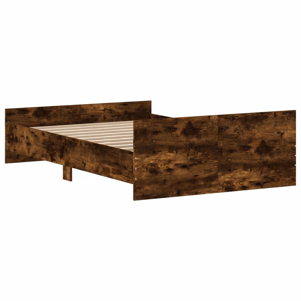 vidaXL Bed Frame without Mattress Smoked Oak 120x200 cm