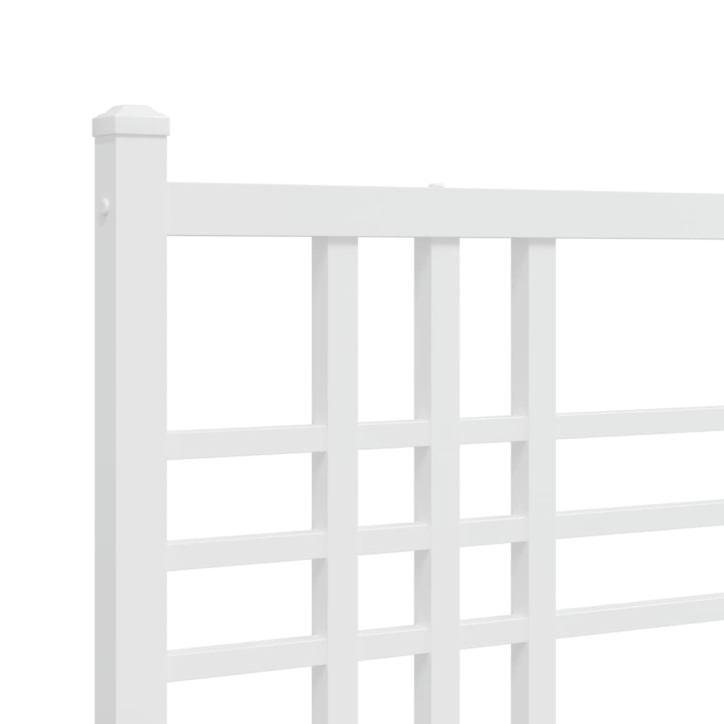 vidaXL Metal Bed Frame without Mattress with Footboard White 120x190 cm Small Double