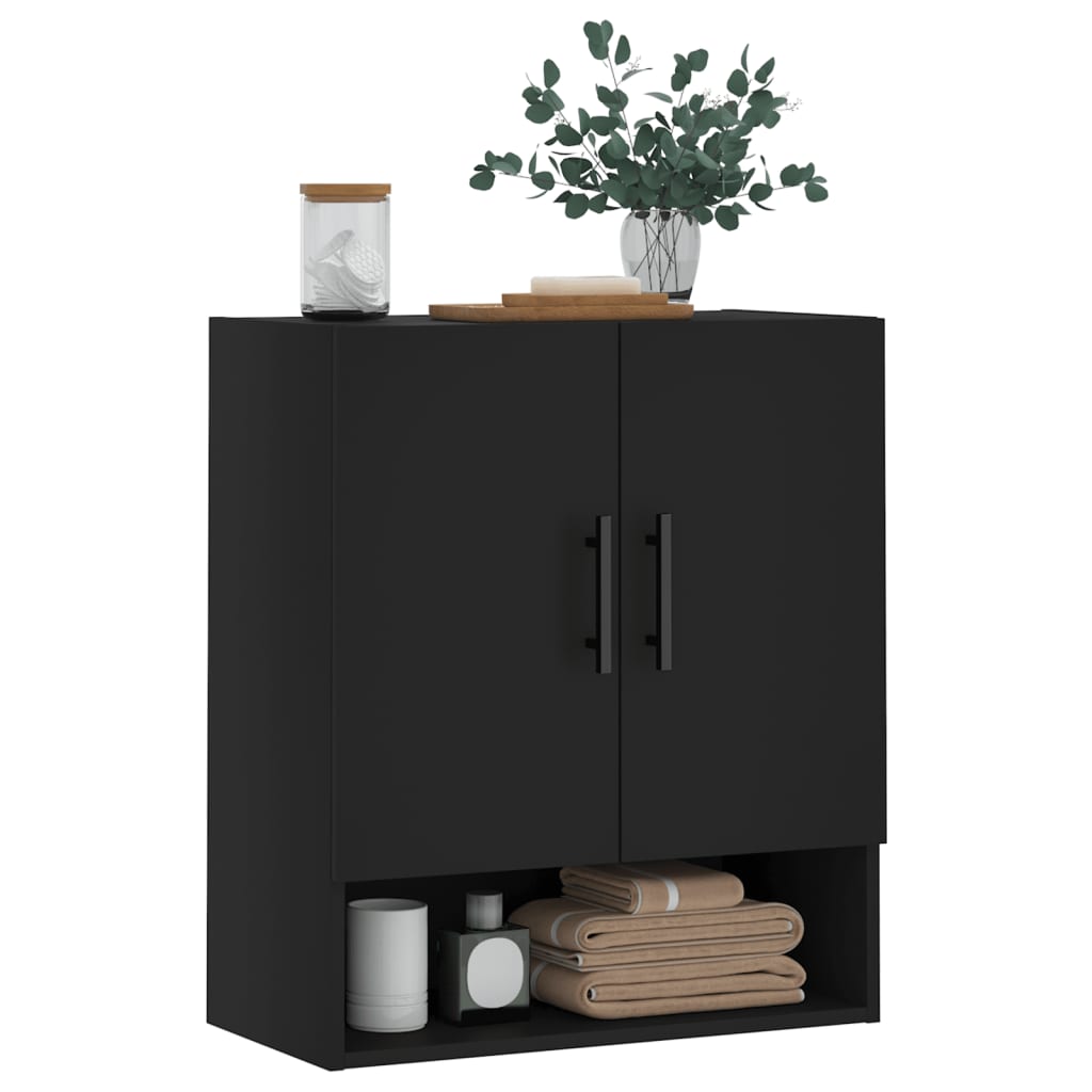 vidaXL Wall Cabinet Black 60x31x70 cm Engineered Wood