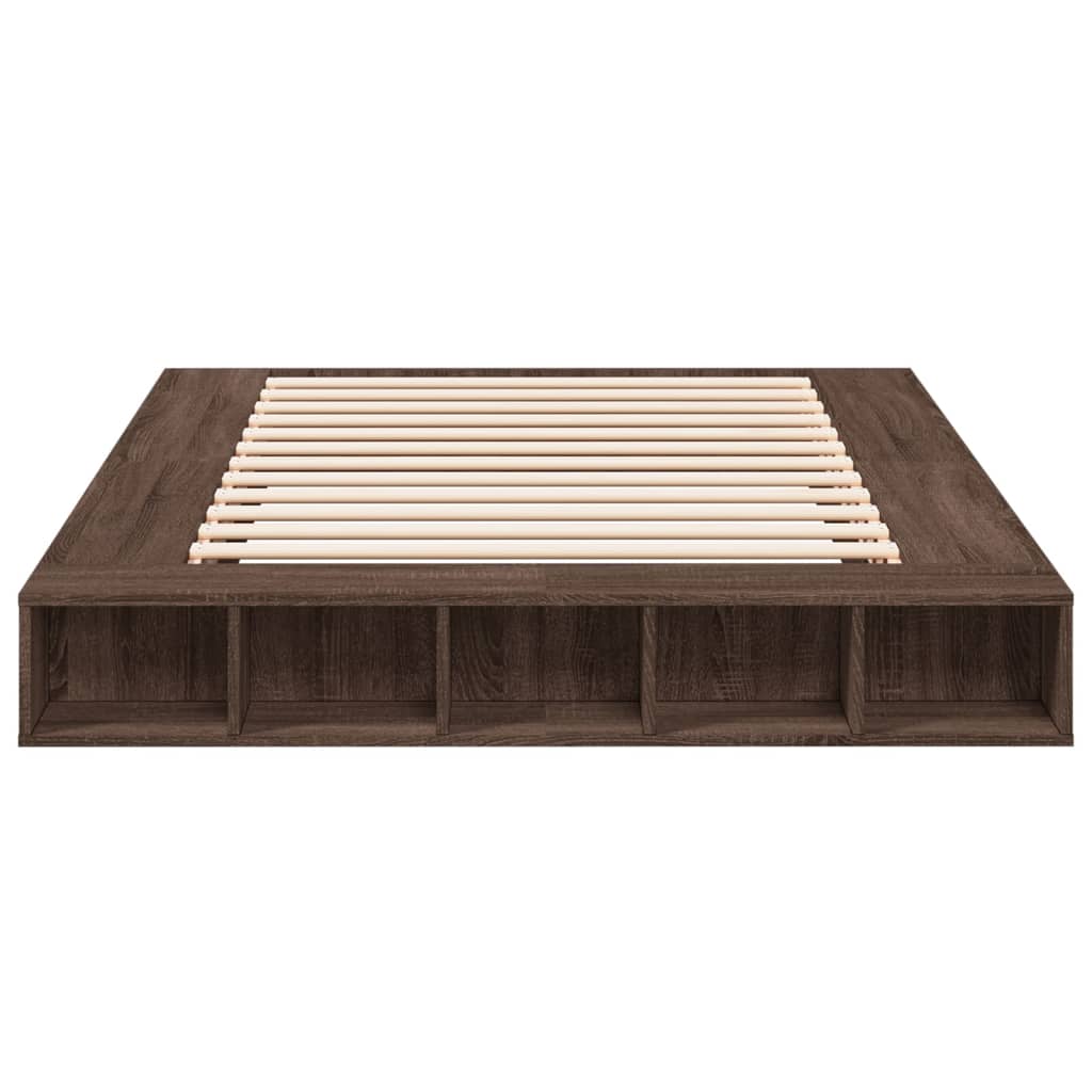 vidaXL Bed Frame without Mattress Brown Oak 160x200 cm