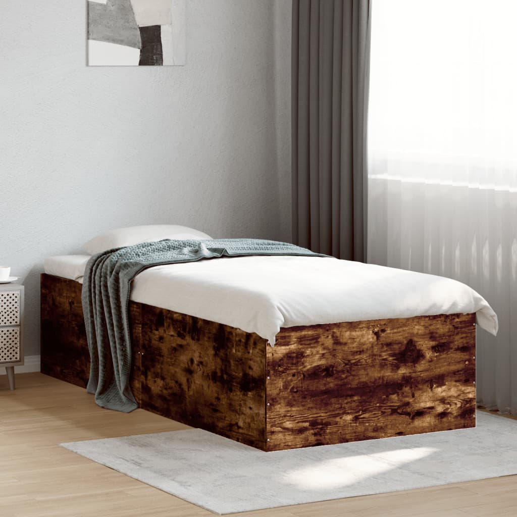 vidaXL Bed Frame without Mattress Smoked Oak 90x200 cm