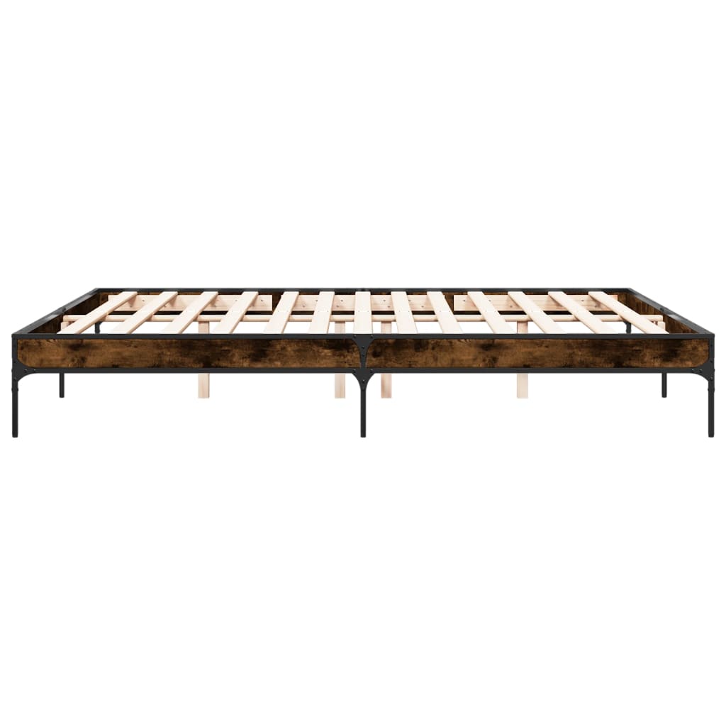 vidaXL Bed Frame without Mattress Smoked Oak 200x200 cm