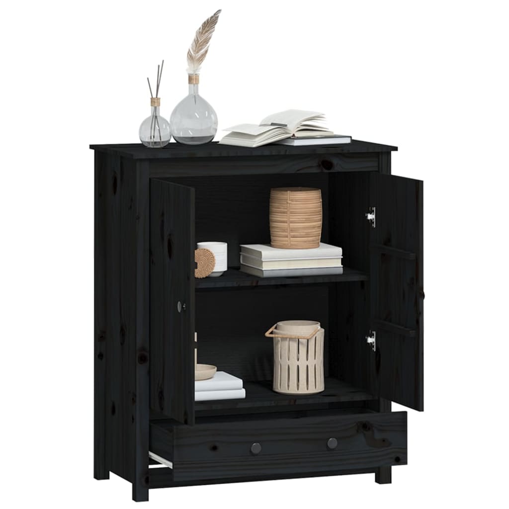 vidaXL Highboard Black 83x41,5x100 cm Solid Wood Pine