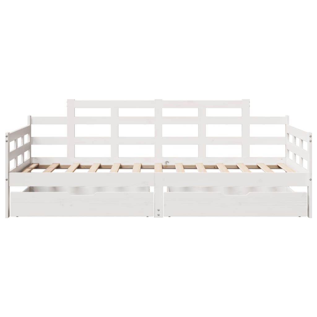 vidaXL Daybed with Drawers without Mattress White 80x200 cm Solid Wood