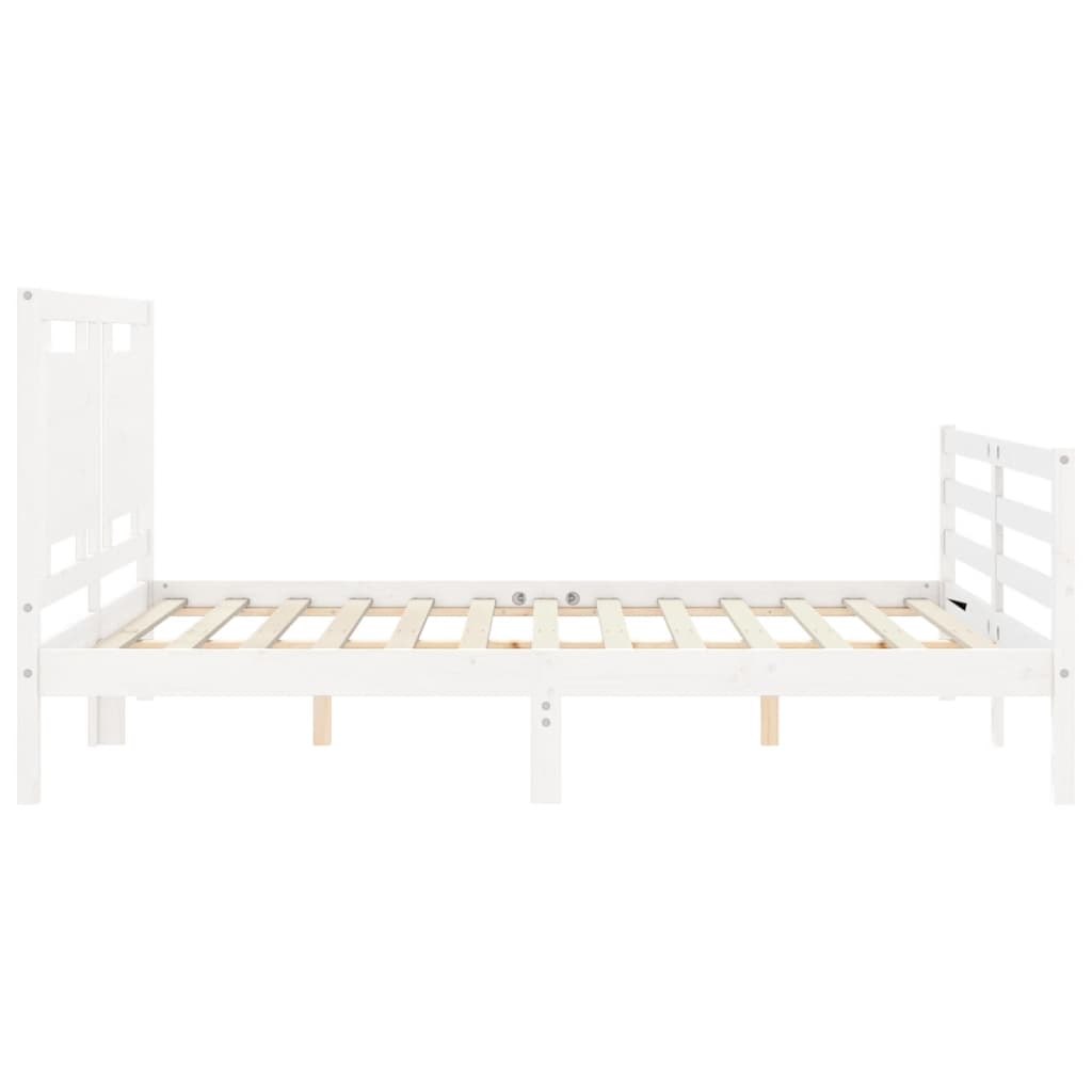 vidaXL Bed Frame without Mattress White 160x200 cm Solid Wood