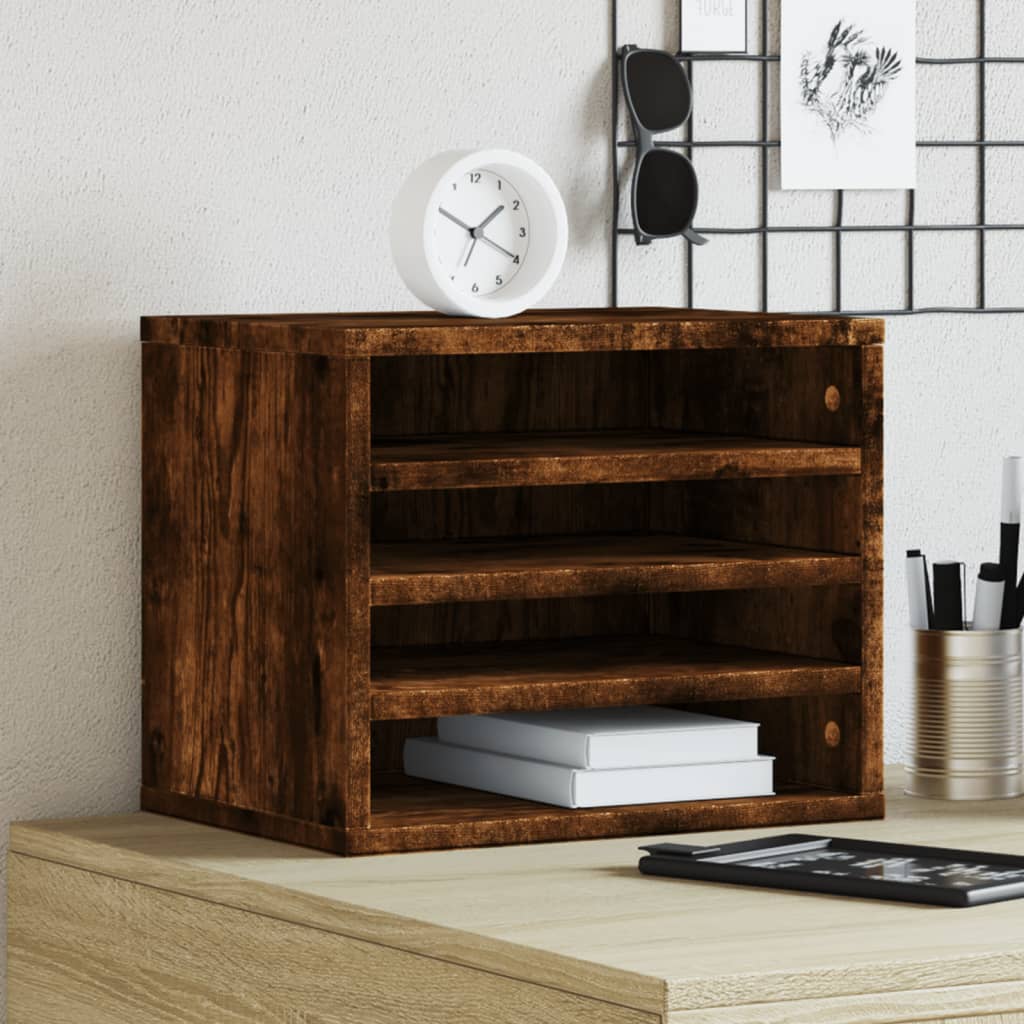 vidaXL Desk Organiser Smoked Oak 36x26x29.5 cm Engineered wood