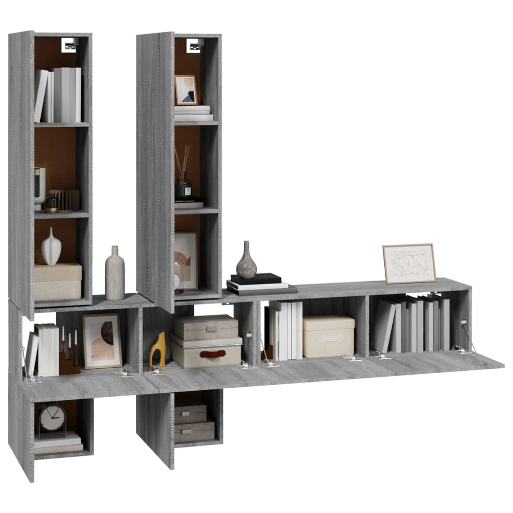 vidaXL Wall-mounted TV Cabinet Grey Sonoma Engineered Wood