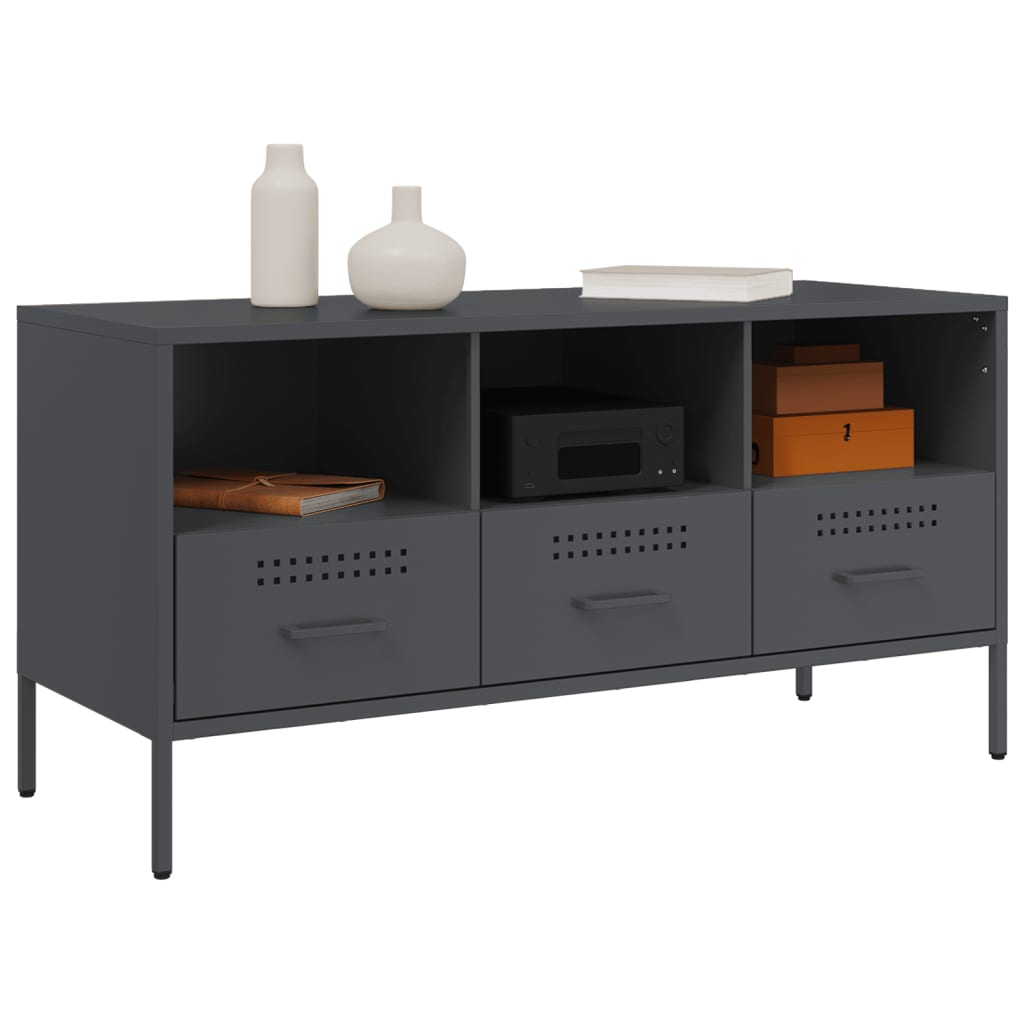 vidaXL TV Cabinet Anthracite 100.5x39x50.5 cm Steel