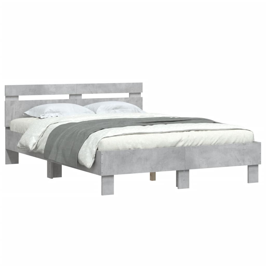 vidaXL Bed Frame without Mattress Concrete Grey 120x190 cm Small Double