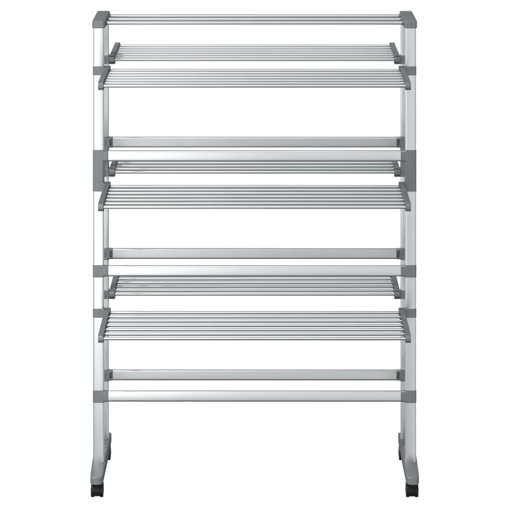 vidaXL Laundry Drying Rack with Wheels 89x64x129 cm Aluminium