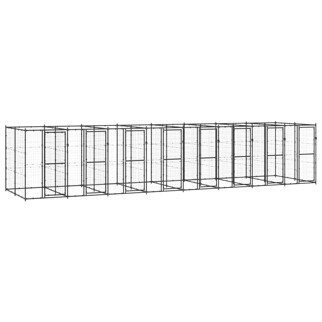 vidaXL Outdoor Dog Kennel Steel 19.36 m²