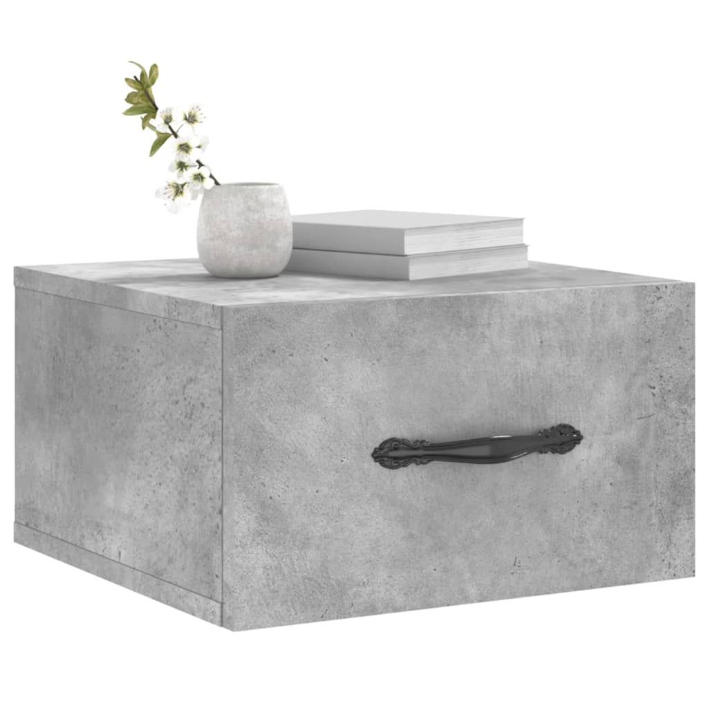 vidaXL Wall-mounted Bedside Cabinets 2 pcs Concrete Grey 35x35x20 cm