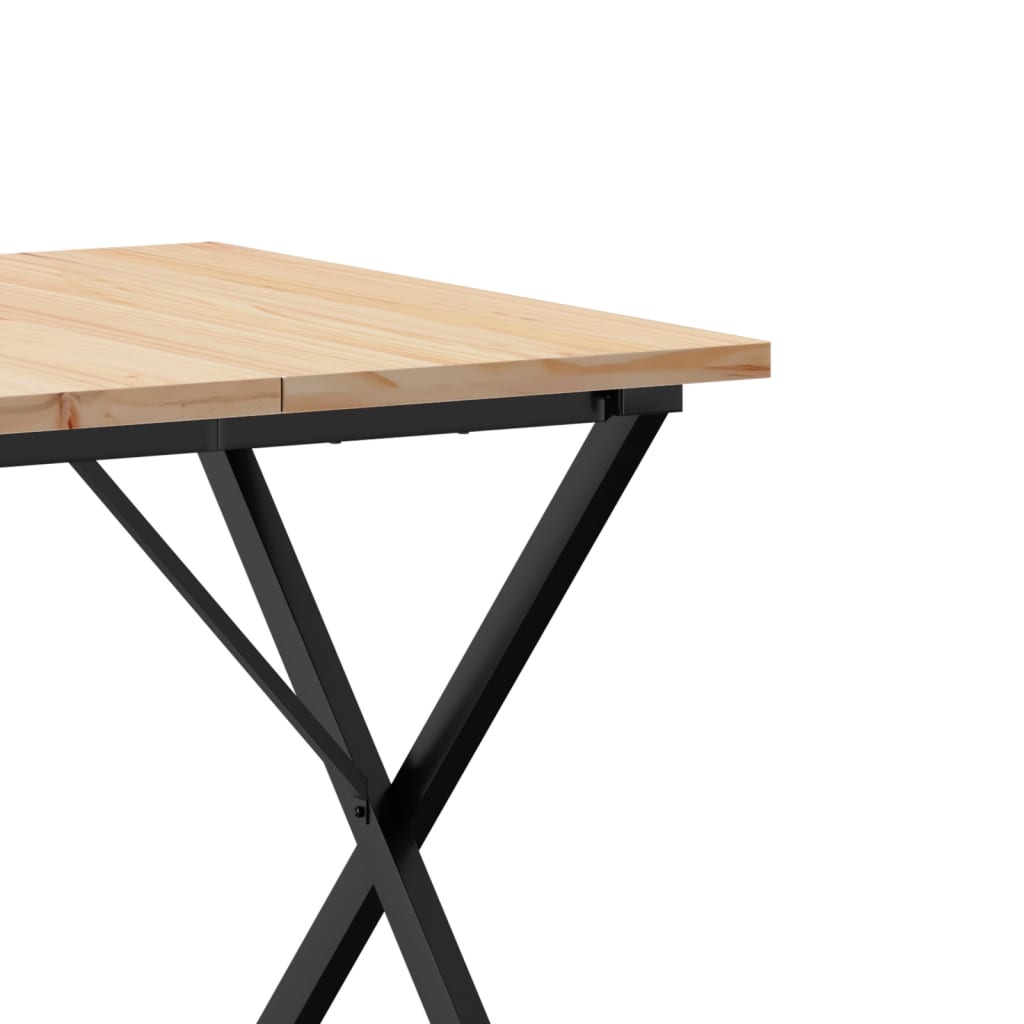 vidaXL Dining Table X-Frame 90x90x75.5 cm Solid Wood Pine and Cast Iron