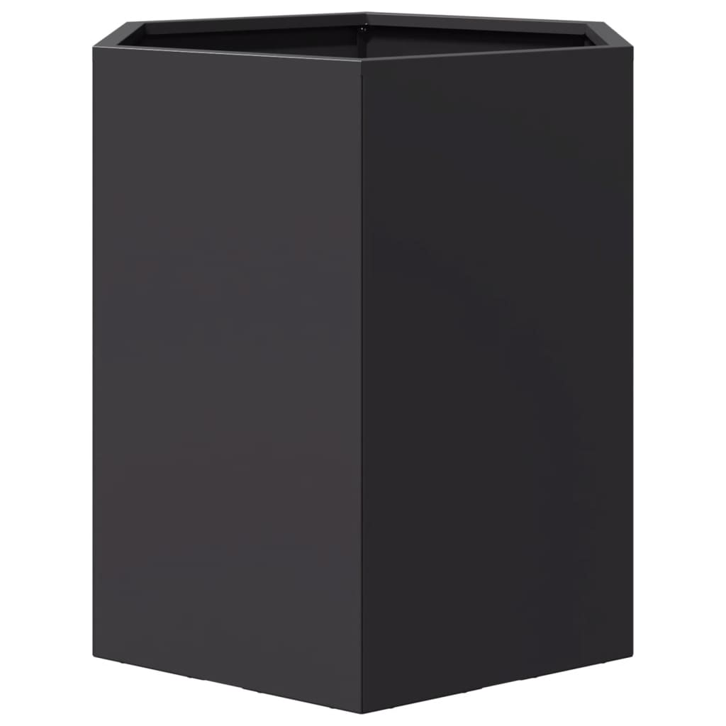 vidaXL Garden Planter Black Hexagon 46x40x45 cm Steel