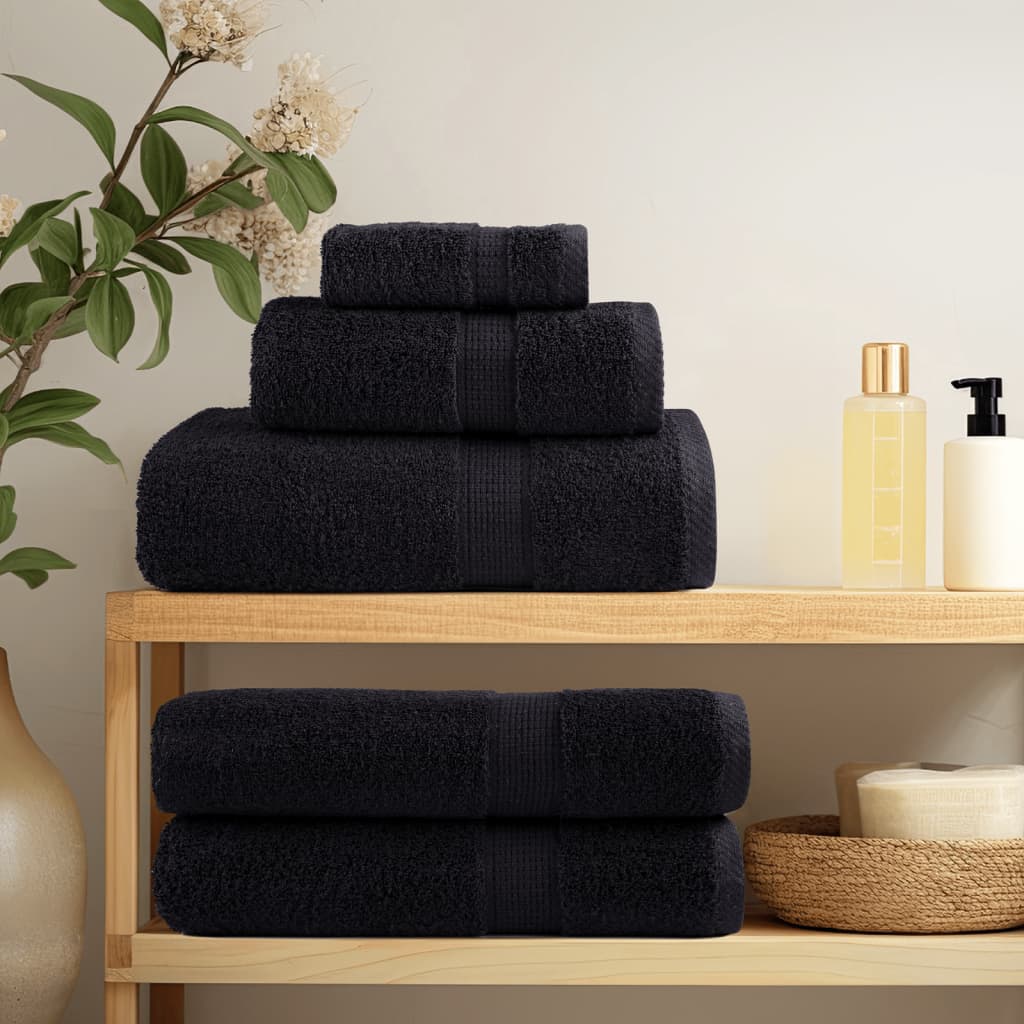 vidaXL Premium Soap Towels SOLUND 10 pcs Black 30x30 cm 600 gsm