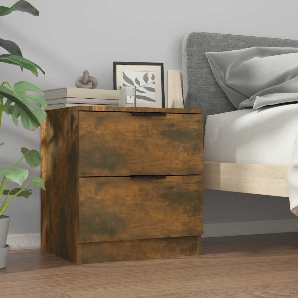 vidaXL Bedside Cabinets 2 pcs Smoked Oak Engineered Wood